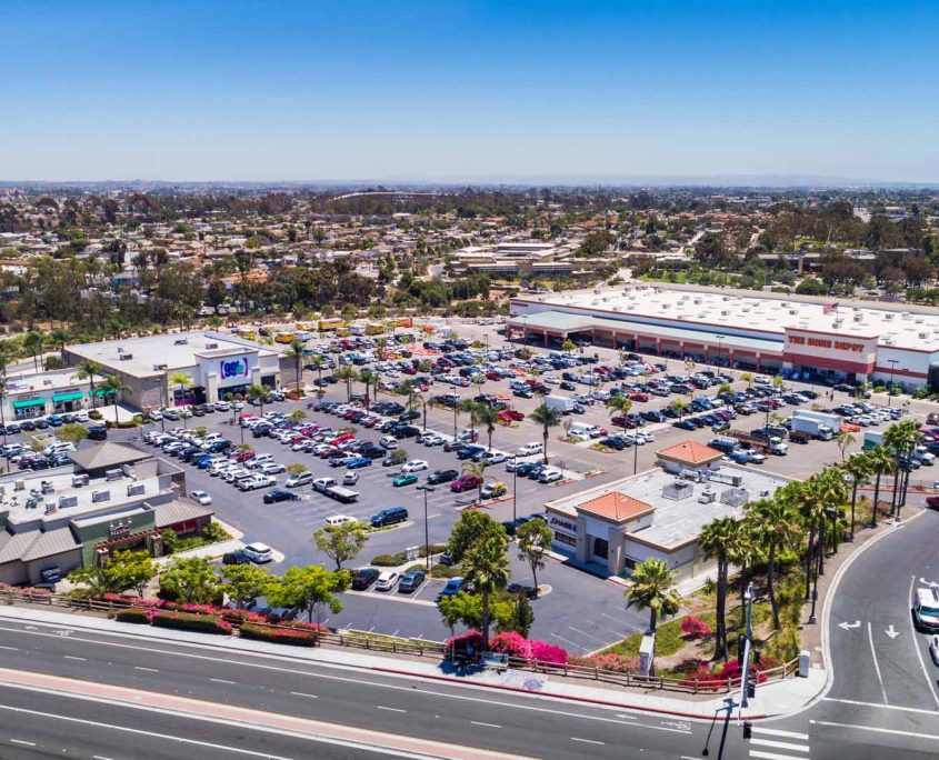 Imperial Marketplace arial shot with parking lot