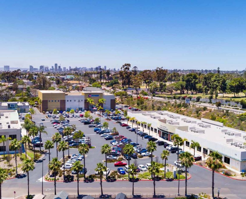 Imperial Marketplace arial shot with parking lot