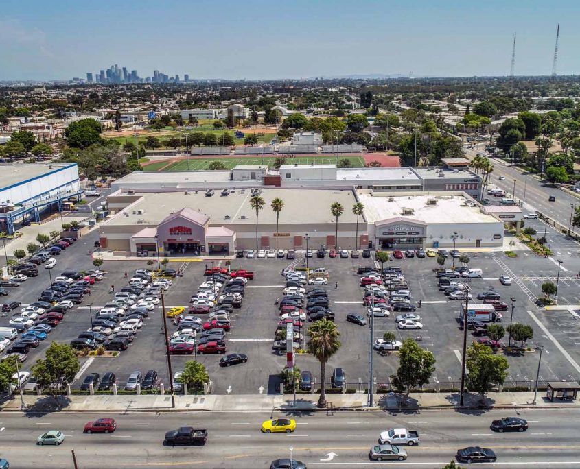 La Brea Retail Parking Lot View